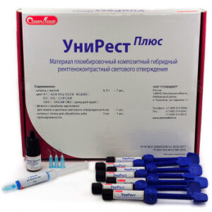 Унирест Плюс набор, цвета А2, А3, А3,5, В2, С2, С4, ОА3,5, 7 шприцев по 4,5 г, праймер-адгезив 6 мл, гель 3 мл