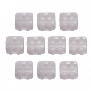 YDM COBY STD-U2-018 брекеты из диоксида циркония, верхние, правые, левые на 2 зуб, .018", 10 шт.