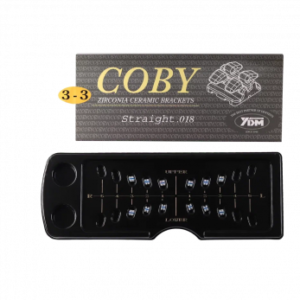 YDM COBY STR-018-3-3 брекеты из диоксида циркония, верхние, нижние, правые, левые на 1-3 зубы, .018", 12 шт.