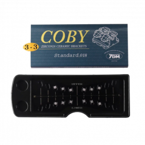YDM COBY STD-018-3-3 брекеты из диоксида циркония, верхние, нижние, правые, левые на 1, 2 и 3 зубы, .018", 12 шт.