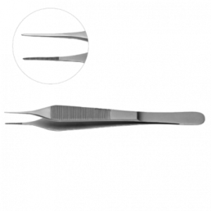 YDM Пинцет Micro-Adson 32216 стоматологический изогнутый с крючком