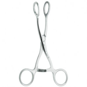 Asa Dental 0560 зажим для языка, с круглой рабочей частью и фиксатором на ручке, 16 см