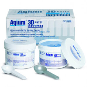 Aqium 3D PUTTY STANDARD INTRO-SET Слепочная масса А-силиконовая для снятия оттисков, в банках, базовый слой 300 мл, катализатор 300 мл