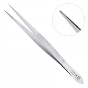 Nopa Instruments пинцет для удаления осколков, с насечками, прямой, 11,5 см