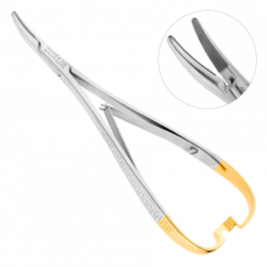 Nopa Instruments MATHIEU иглодержатель, с твердосплавными вставками, изогнутый, 14 см