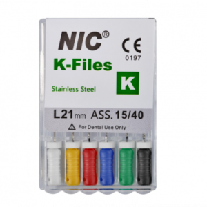 K-Files Nic Superline № 020 25 мм ручной каналорасширитель, 6 шт.