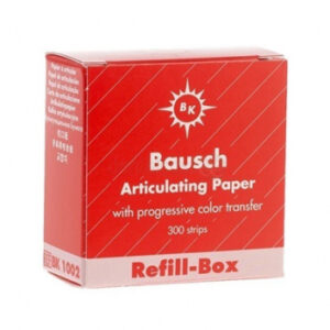 Bausch BK 1002 бумага артикуляционная красная 200 мкм, 52 мм x 18 мм, сменный блок 300 листов