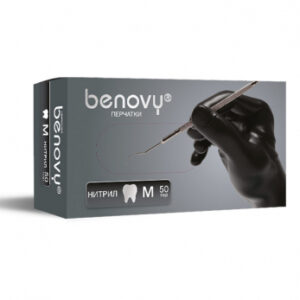 Benovy Dental Formula Nitrile Multicolor перчатки одноразовые стоматологические нитриловые, цвет черный, размер L, 50 пар