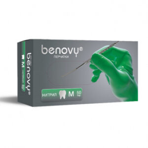 Benovy Dental Formula Nitrile Multicolor перчатки одноразовые стоматологические нитриловые, цвет зеленый, размер L, 50 пар