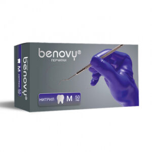 Benovy Dental Formula Nitrile Multicolor перчатки одноразовые стоматологические нитриловые, цвет фиолетово-голубой, размер XL, 50 пар