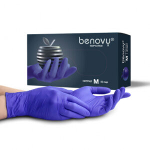 Benovy Nitrile Multicolor перчатки диагностические нитриловые, цвет фиолетово-голубой, размер XS, 50 пар