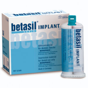 Betasil Vario Implant A-силиконовая слепочная масса в двойном картридже, 2x50 мл, 6 смесительных наконечников