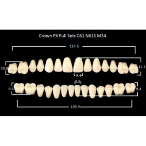 Crown PX Full Sets зубы композитные трёхслойные, полный гарнитур, Crown C61/N61S Efucera M34, цвет A1, 28 шт.