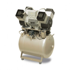 Ekom DK50 4VR/50S безмасляный компрессор для 4 установок, 6-8 бар, с ресивером 50 л, 250 л/мин, без осушителя, в кожухе