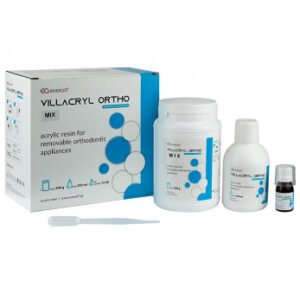 Villacryl Ortho Mix (Виллакрил Орто Микс) пластмасса ортодонтическая, порошок 500 г + жидкость 250 мл + 3 концентрата цвета